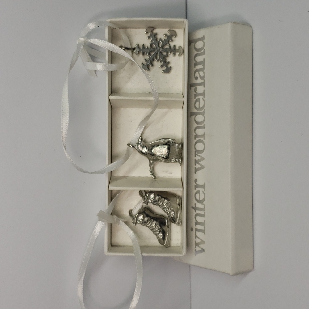 Winter Wonderland Set of 3- Small Metal Ornaments